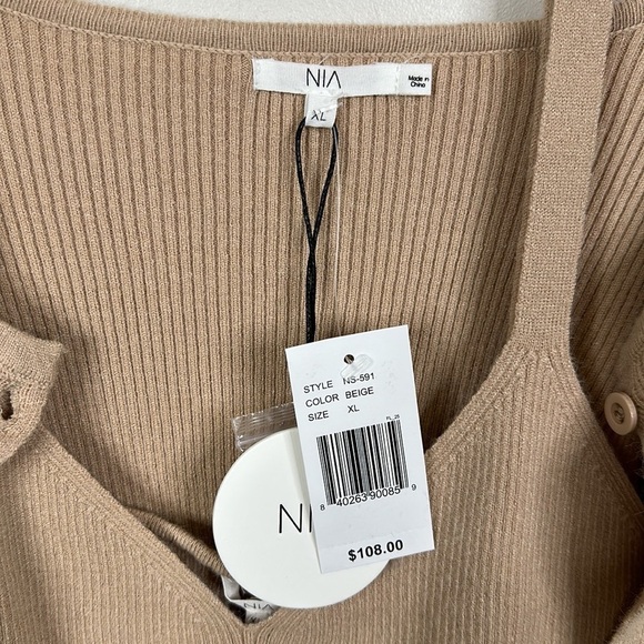 NIA Long Sleeve Button Front Cropped Olivia Coordinating Twin Set - Picture 3 of 6
